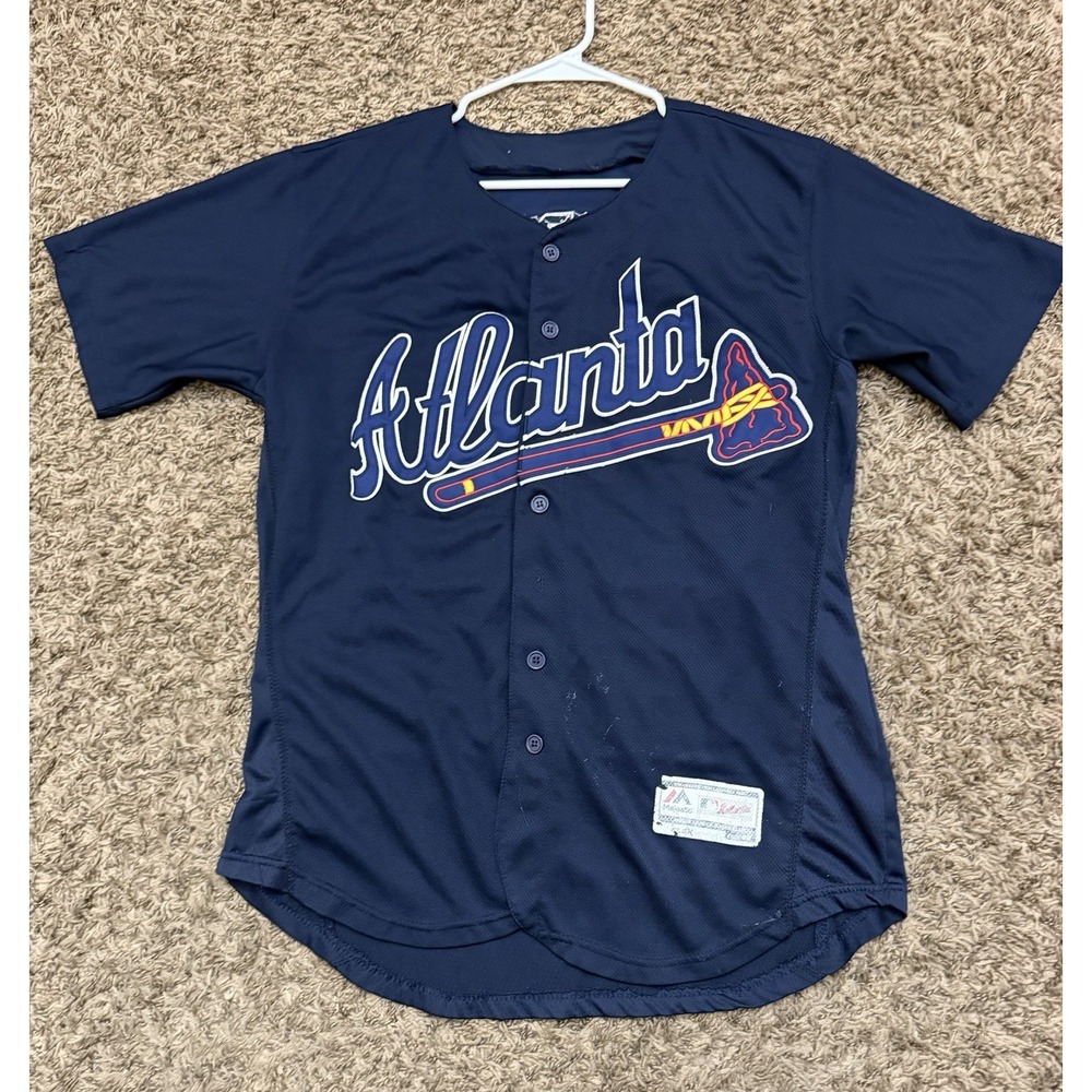 Majestic Deion Sanders Atlanta Braves Home Baseball Jersey Mens Size 40 (Medium)